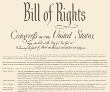 'מגילת הזכויות של חוקת ארצות-הברית' מגנה על חירויות בסיסיות של אזרחי ארצות-הברית. 